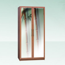 Шкаф 2-ух створчатый с перегородкой и зеркалами