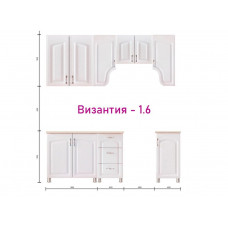 Кухня "Византия" МДФ 1,6 м ( 1 кат) ( без мойки)
