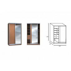 Шкаф-купе 2-х створчатый с одним зеркалом