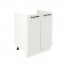 Шкаф нижний под мойку ШНМ 600 Корпус: ЛДСП белый 16мм; фасад: фрезеровка Кельн, МДФ софт айвори 16 мм