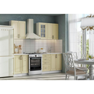 Комплект кухни Лондон 1,6м Корпус: ЛДСП белый фасад: фрезеровка Лондон, МДФ дуб крем