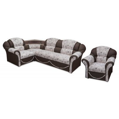 Угловой диван "Соня-12 с полкой" с креслом, Am0043