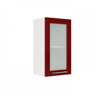 Шкаф верхний со стеклом ШВС 400 (Нувель белый / бетон коричневый), ICM000009491