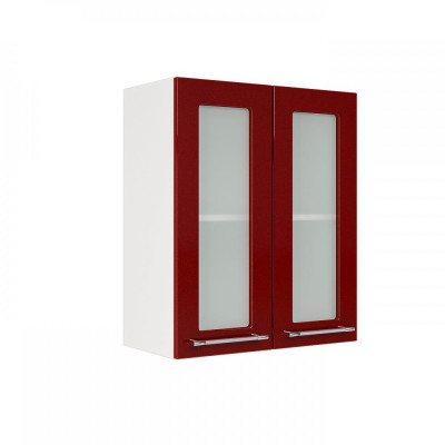 Шкаф верхний со стеклом ШВС 600 (Нувель белый / бетон коричневый), ICM000009675
