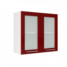 Шкаф верхний со стеклом ШВС 800 (Нувель белый / бетон коричневый)
