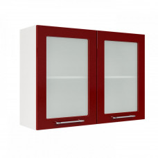 Шкаф верхний со стеклом ШВС 1000 (Нувель белый / бетон коричневый)