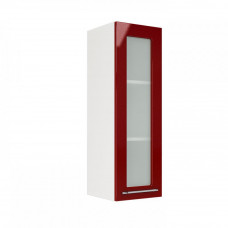 Шкаф верхний со стеклом (премьер) ШВС 300Н (Нувель белый / бетон коричневый)