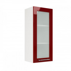 Шкаф верхний со стеклом (премьер) ШВС 400Н (Нувель белый / бетон коричневый)