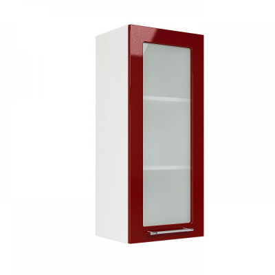 Шкаф верхний со стеклом (премьер) ШВС 400Н (Нувель белый / бетон коричневый), ICM000011818