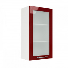 Шкаф верхний со стеклом (премьер) ШВС 500Н (Нувель белый / бетон коричневый)