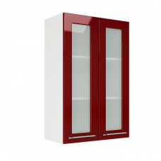 Шкаф верхний со стеклом (премьер) ШВС 600Н (Барселона белый / седой клен)