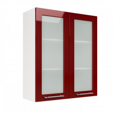 Шкаф верхний со стеклом (премьер) ШВС 800Н (Барселона белый / седой клен)