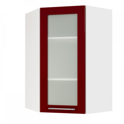 Шкаф верхний угловой (премьер)  ШВУС 600Н (Нувель белый / бетон коричневый), ICM000012010