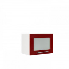 Шкаф верхний горизонтальный со стеклом ШВГС 500 (Виста белый / глянец горький шоколад)