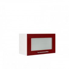Шкаф верхний горизонтальный со стеклом ШВГС 600 (Барселона белый / седой клен)