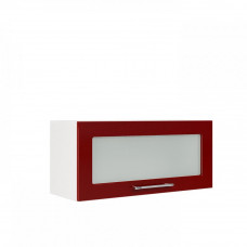 Шкаф верхний горизонтальный со стеклом ШВГС 800 (Лондон белый / дуб графит)