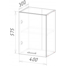 Шкаф верхний ШВ 401 (Кельн белый / софт даймонд)