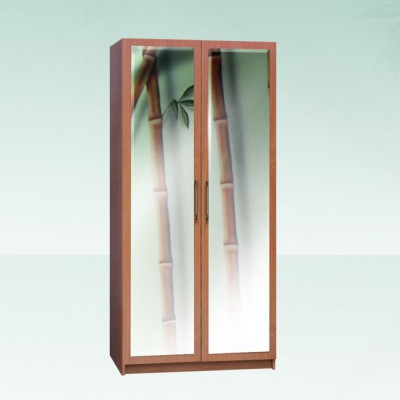 Шкаф 2-ух створчатый с перегородкой и зеркалами, KMK2064