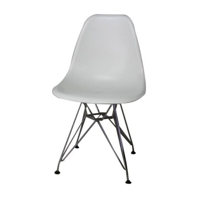 gh-8073 (PP 623 C) стул обеденный, сиденье-пластик, каркас-хромированный, белый, KMK7412
