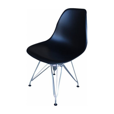 gh-8073 (PP 623 C) стул обеденный, сиденье-пластик, каркас-хромированный, черный, KMK7413