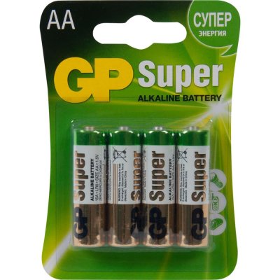 Батарейка алкалиновая GP AA 15А, 4 шт., SM-10187411