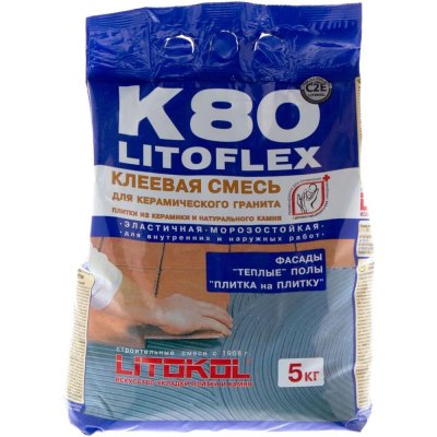 Клей для плитки Litokol Litoflex K80, 5 кг, SM-10274515