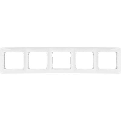Рамка для розеток и выключателей Legrand Valena 5 постов, цвет белый, SM-10292561