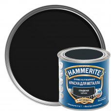 Краска гладкая Hammerite цвет чёрный 0.25 л