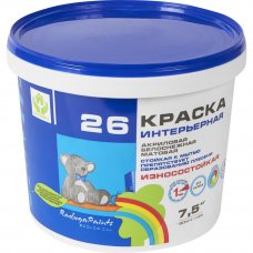 Краска акриловая для кухни и ванной Радуга-26 цвет белый 7.5 кг