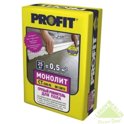 Стяжка пола Profit Монолит 25 кг, SM-12072829