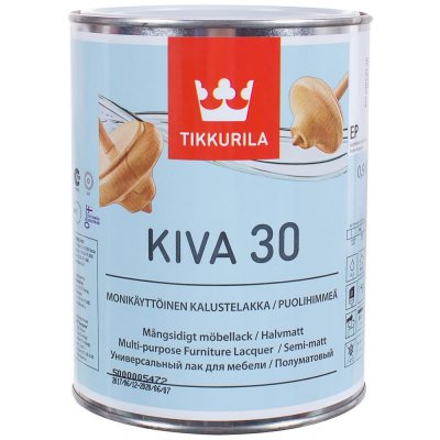 Лак для мебели акриловый полуматовый Tikkurila Kiva 30 0.9 л, SM-12156862