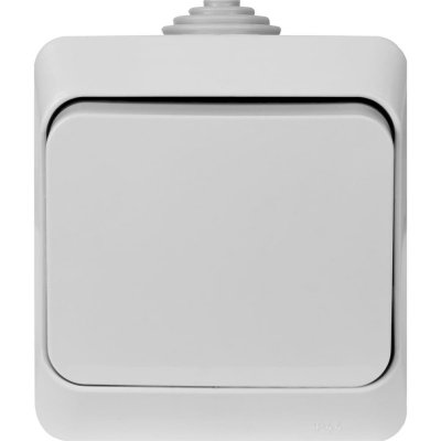 Выключатель накладной влагозащищённый Schneider Electric Этюд 1 клавиша IР44 цвет серый, SM-12511270