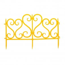 Ограждение садовое декоративное «Ажурное» цвет жёлтый