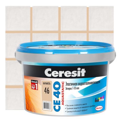 Затирка цементная Ceresit СЕ 40 водоотталкивающая 2 кг цвет карамель, SM-12778282