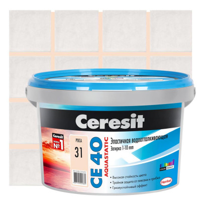 Затирка цементная Ceresit СЕ 40 водоотталкивающая 2 кг цвет роса, SM-12778338