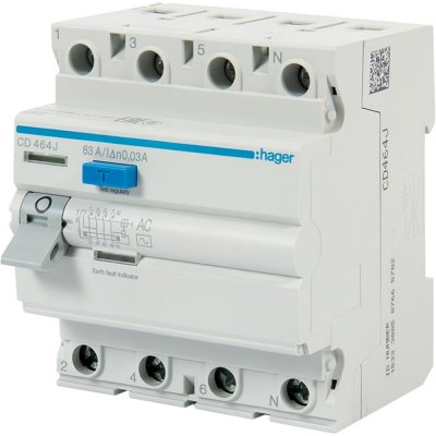 УЗО Hager 4 полюса 63 A, SM-12868608