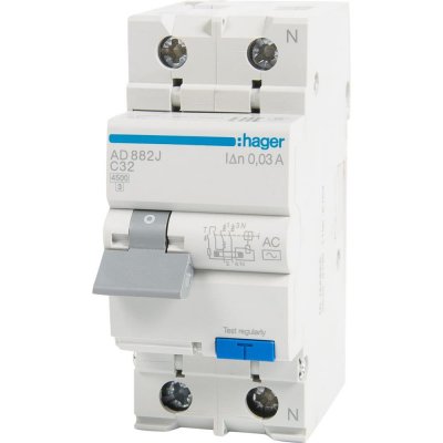 Автомат дифференциальный Hager 2 полюса 32 А, SM-12868739