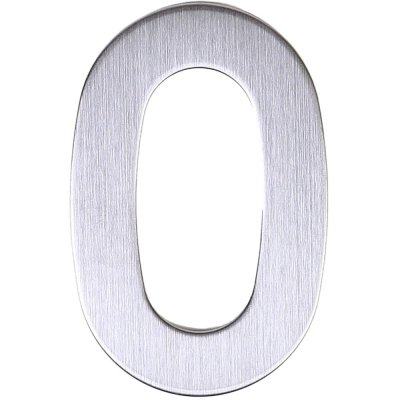 Цифра «0» самоклеящаяся 95х62 мм нержавеющая сталь цвет серебро, SM-13284129