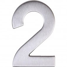 Цифра «2» самоклеящаяся 95х62 мм нержавеющая сталь цвет серебро