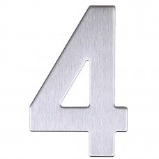 Цифра «4» самоклеящаяся 95х62 мм нержавеющая сталь цвет серебро