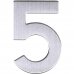 Цифра «5» самоклеящаяся 95х62 мм нержавеющая сталь цвет серебро, SM-13284233