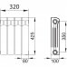 Радиатор Rifar Monolit, 4 секции, боковое подключение, 350 мм, биметалл, SM-13313700