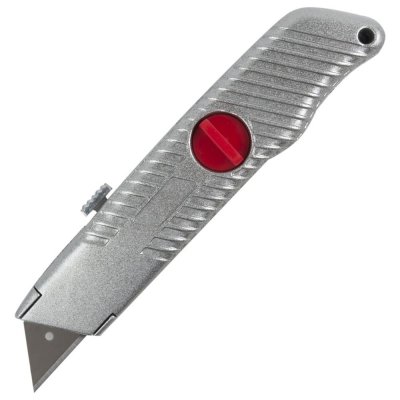 Нож 18 мм трапециевидное лезвие, обрезиненная ручка, SM-13324098