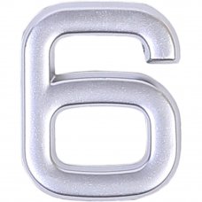 Цифра «6» самоклеящаяся 40х32 мм пластик цвет матовое серебро