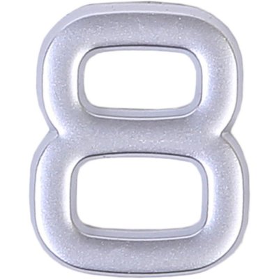 Цифра «8» самоклеящаяся 40х32 мм пластик цвет матовое серебро, SM-13603812