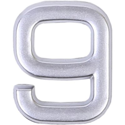 Цифра «9» самоклеящаяся 40х32 мм пластик цвет матовое серебро, SM-13603820