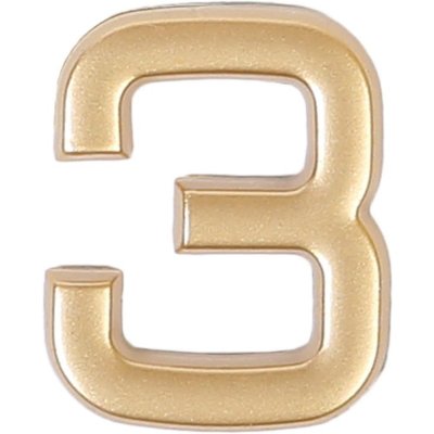 Цифра «3» самоклеящаяся 40х32 мм пластик цвет матовое золото, SM-13603871