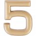 Цифра «5» самоклеящаяся 40х32 мм пластик цвет матовое золото, SM-13603919