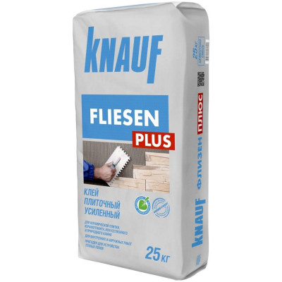 Клей для плитки усиленный Knauf Флизен Плюс, 25 кг, SM-13606458