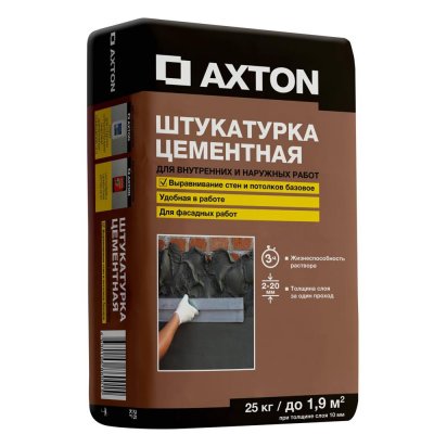 Штукатурка цементная Axton 25 кг, SM-13857214